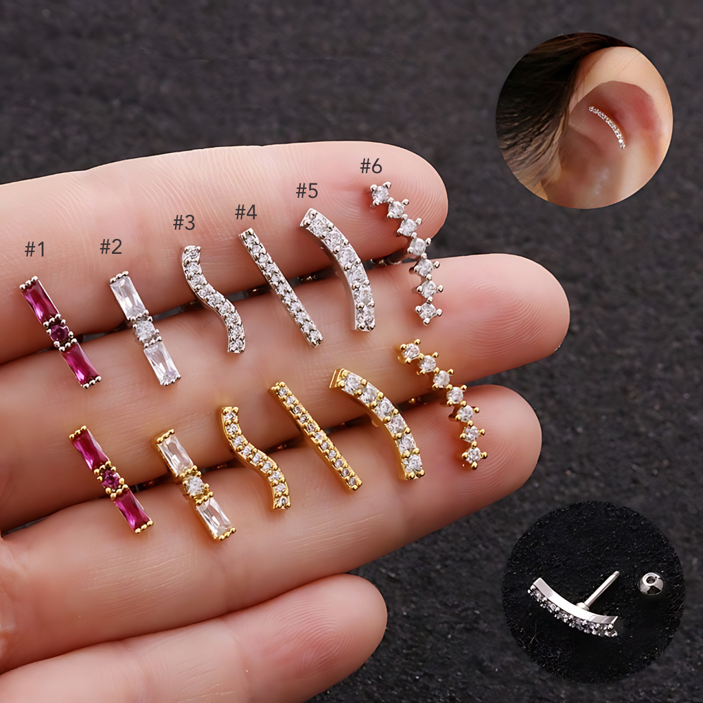 16G Upper Lobe Curved Bar Conch Stud