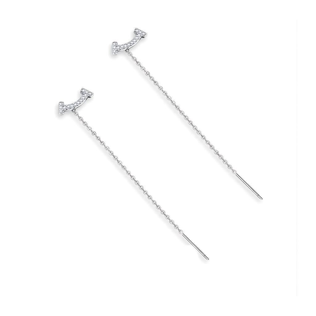 Smiley Face Emoji Tassel Fringe Threader Earrings