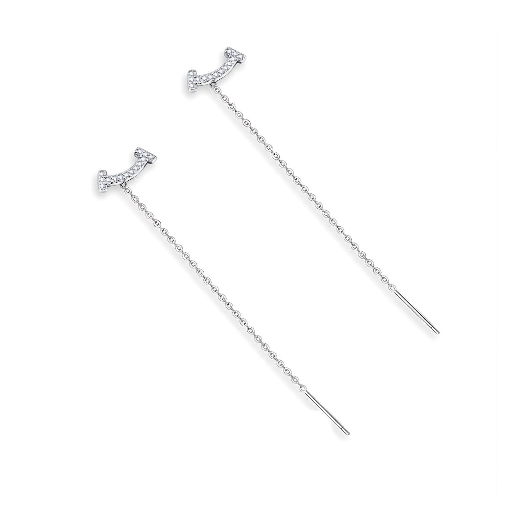 Smiley Face Emoji Tassel Fringe Threader Earrings