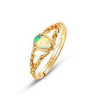 Opal Split Braid Ring October Birthstone Ring