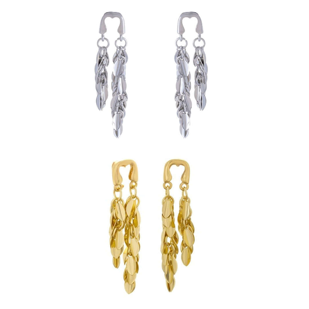 U Shaped Tassel Wheat Leaf Earrings