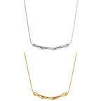 Irregular Curved Bar Versatile Herringbone Chain Necklace