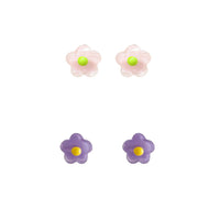 Pastel Y2K Flower Resin Ear Clip On Earrings