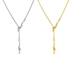 Simple Gold Knot Tassel Adjustable Lariat Y Necklace
