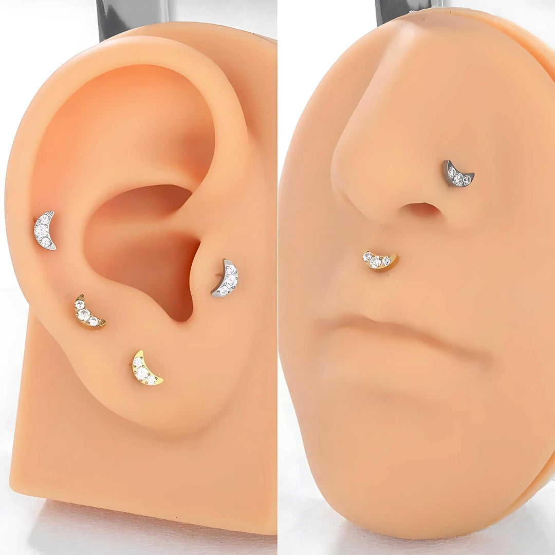 16G Thunder Bolt Push Pin Labret Lip Stud Piercings