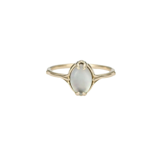 Mystery Black Shell Clear Quartz Gemstone Rings