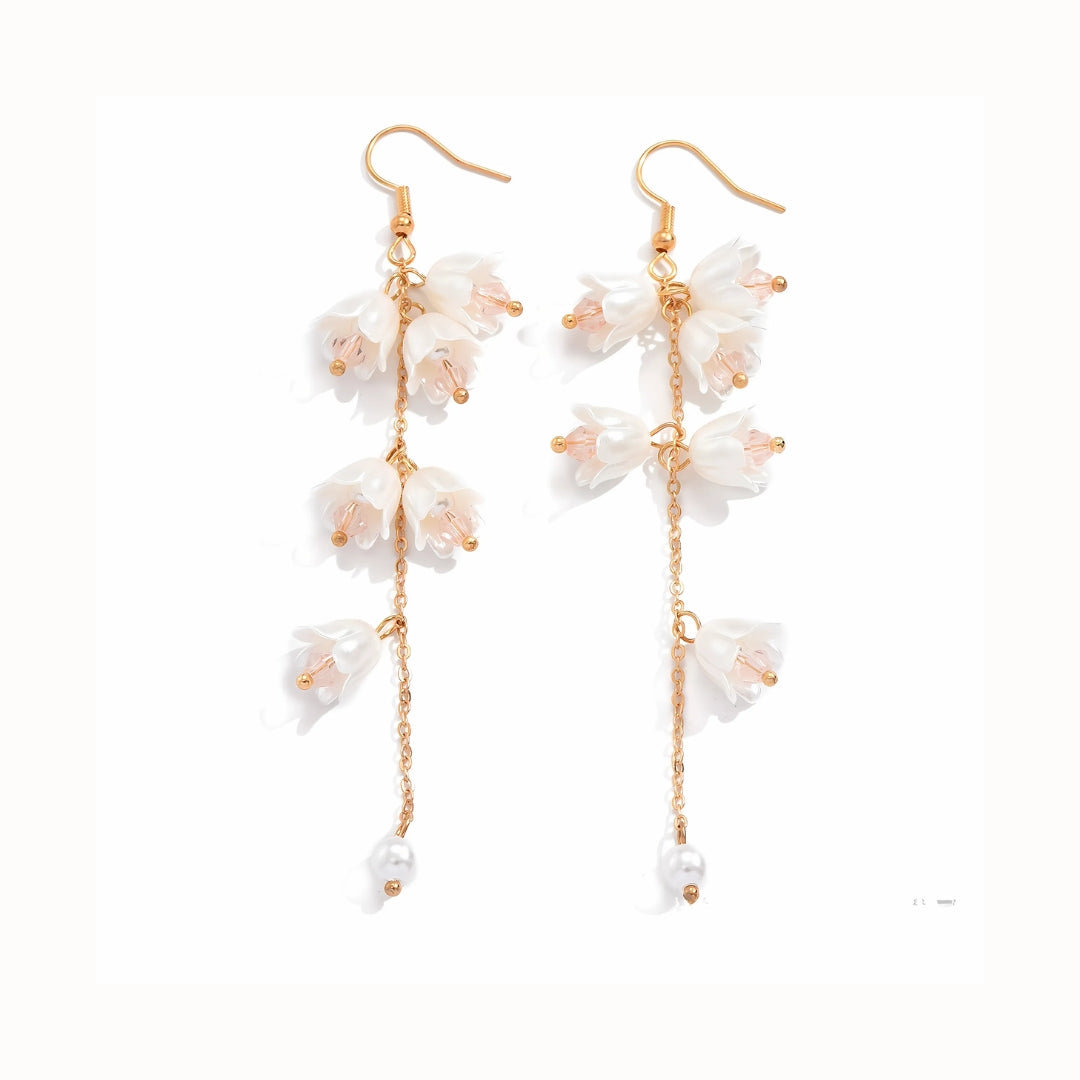 Crystal Tulip Flower Dangle Earrings