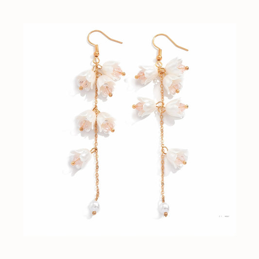 Crystal Tulip Flower Dangle Earrings