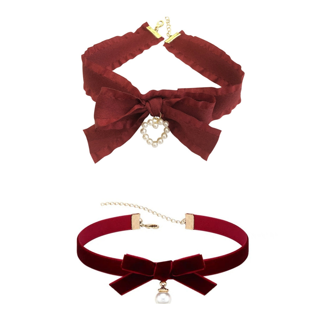 Christmas Bow Tie Xmas Choker Festive Jewelry