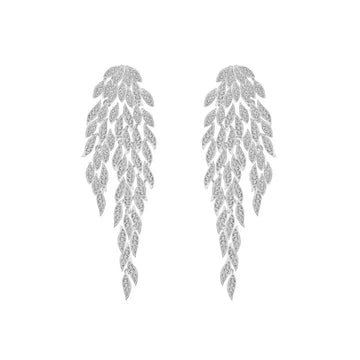 Trendy Marquise Leaf Drop Tassel Earrings