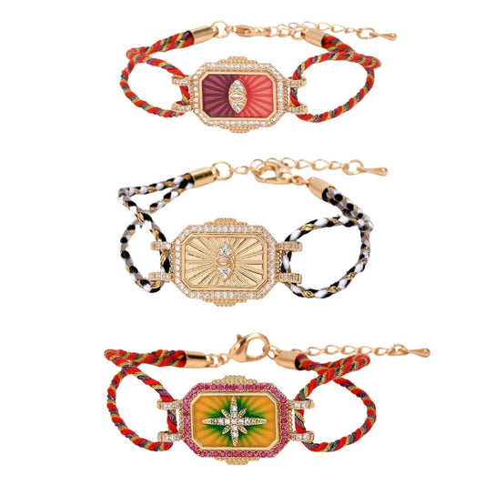 Colorful Tarot Charm Cord Bracelet | JFB401