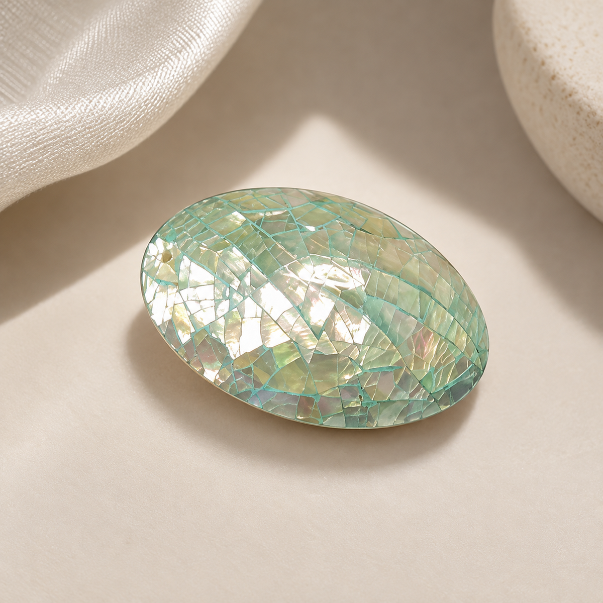 Mosaic Whisper Vintage Shell Statement Ring