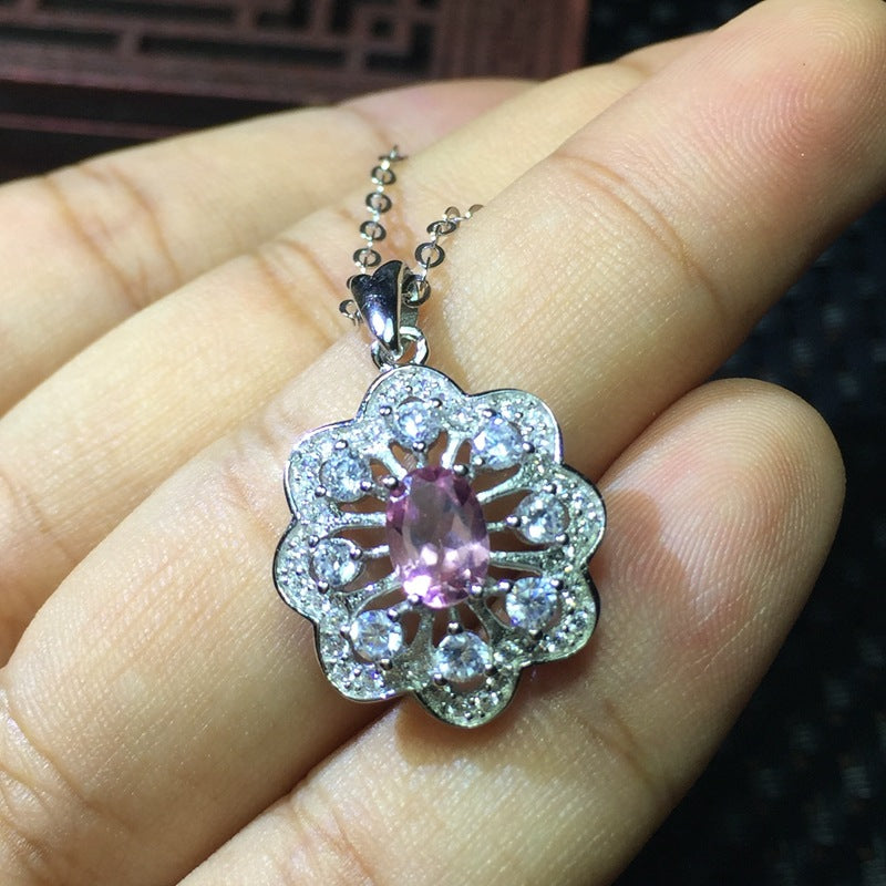 1ct Pink Tourmaline Necklace