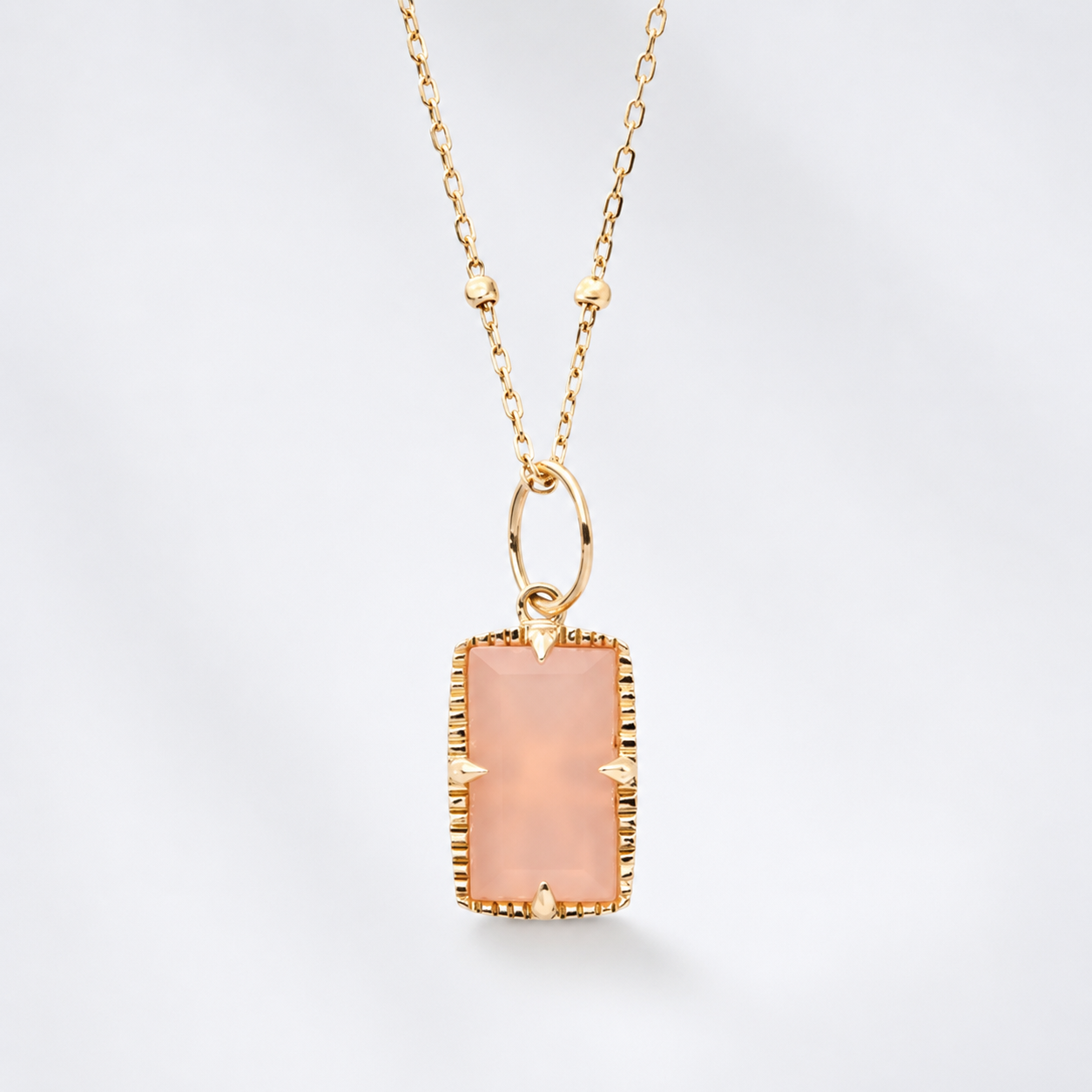 Vintage Orange Moonstone Pendant Necklace