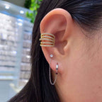 18K Gold No Piercing Cross Ear Cuff Snake Ear Climber