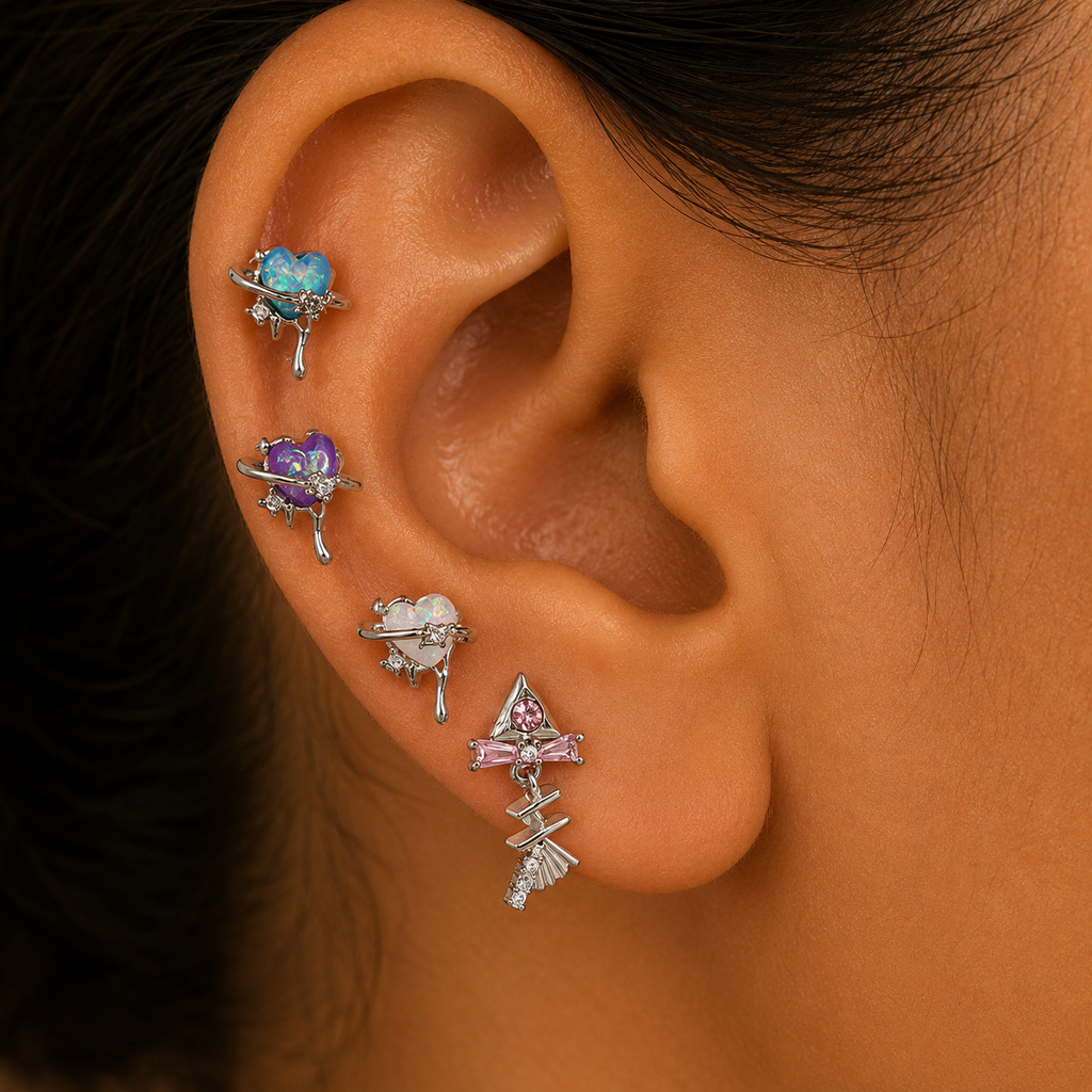 Ocean Whisper Titanium Sea Life Helix Stud