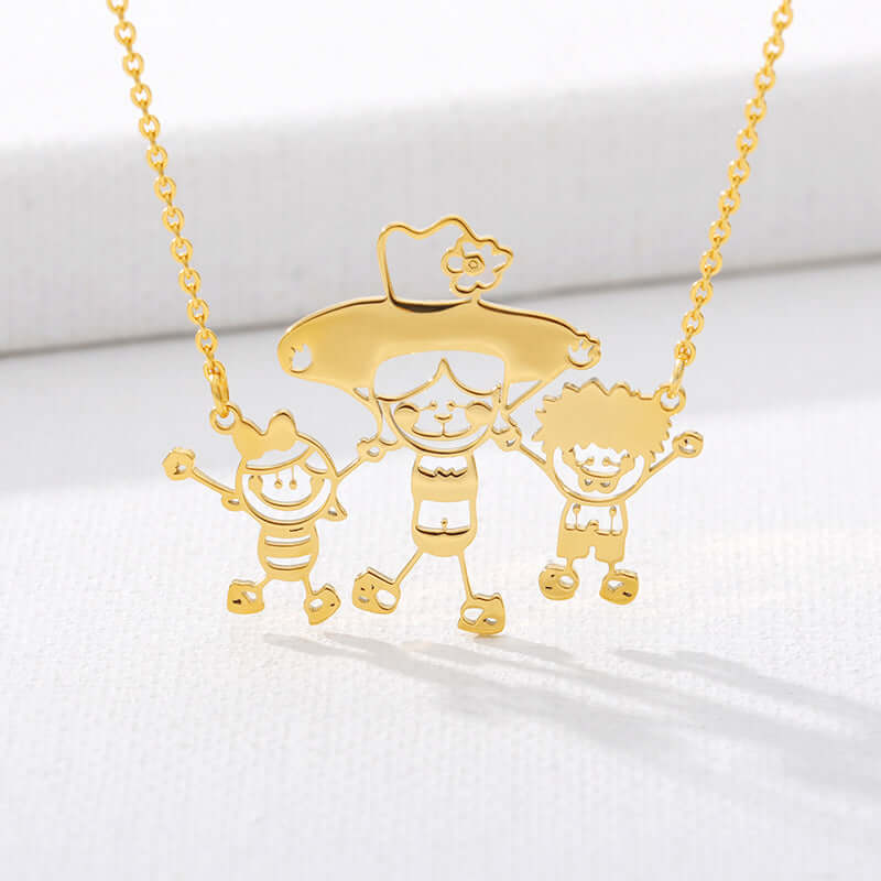 Customise Hand Drawn Children Art Necklace | XL893