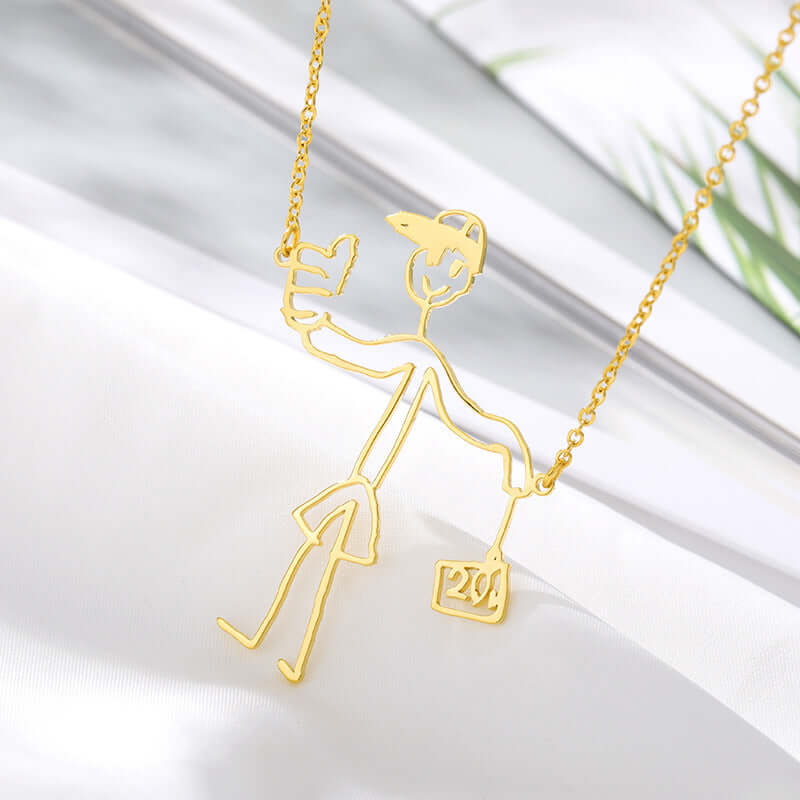 Customise Hand Drawn Children Art Necklace | XL893