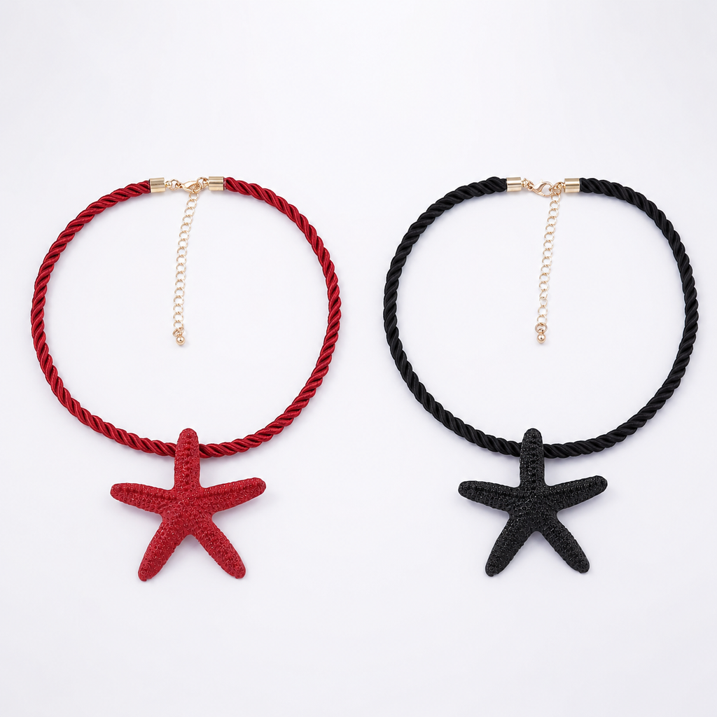 Starfish Braided Statement Necklace