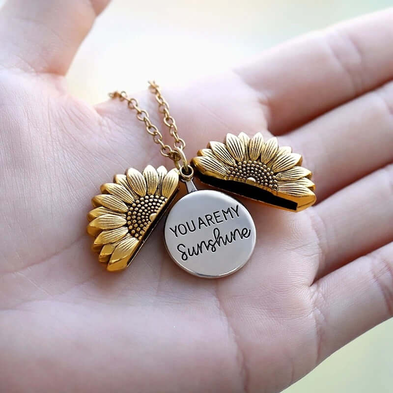 you are my sunshine, sunflower necklace, flower necklace,you are my sunshine necklace, bible necklace, birthday gifts for her, birthday gift ideas, birthday gifts for him, birthday gift ideas for her