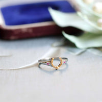 Antique Red Corundum Wisdom Horseshoe Ring | HJ189