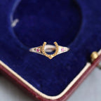 Antique Red Corundum Wisdom Horseshoe Ring | HJ189