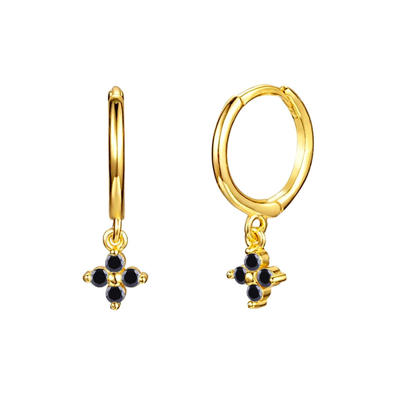 Small Flower Everyday Clip On Hoop Earrings 