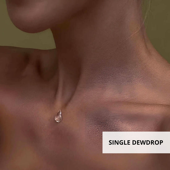 transparent single dewdrop pendant necklace