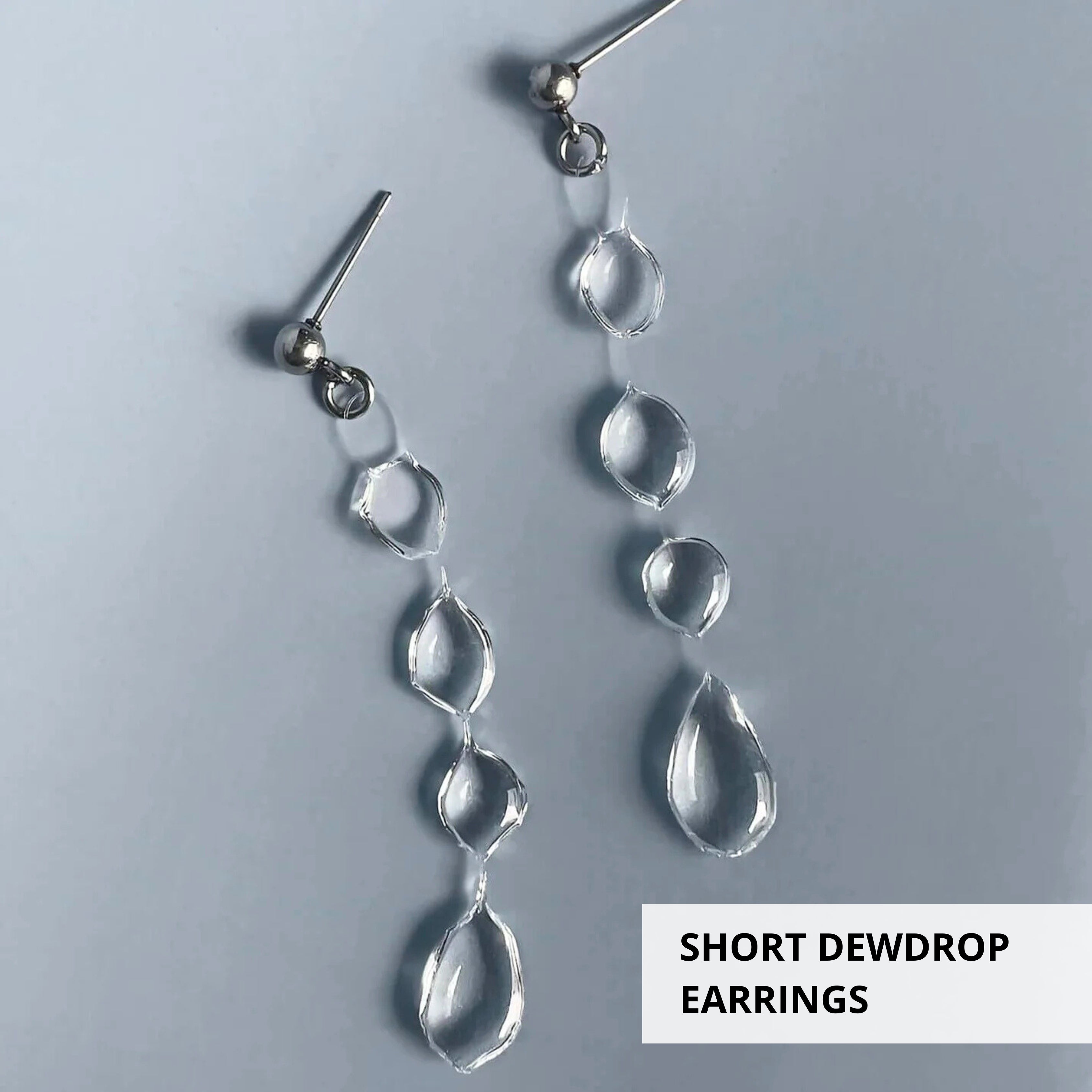 Short dewdrop invisible earrings 