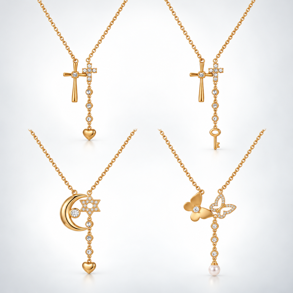 Celestial Whispers Butterfly Star Lariat Necklace