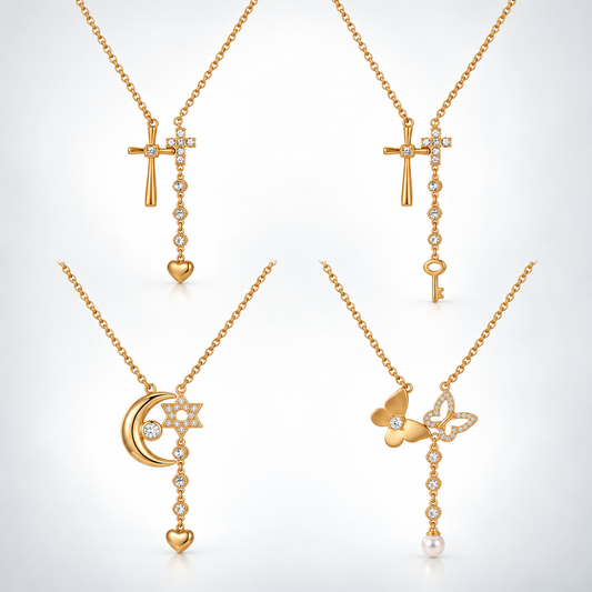 Celestial Whispers Butterfly Star Lariat Necklace