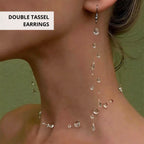 double tassel fairy teardrop earrings