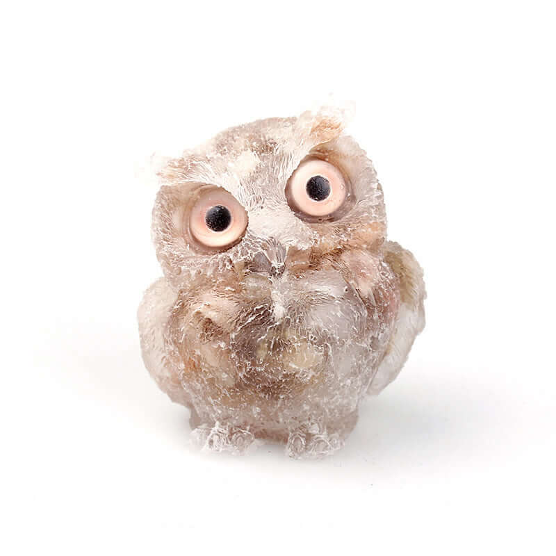 Crystal Stone Owl Ornaments Table Top Decoration