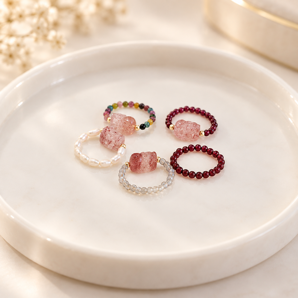Lucky Guardian Tourmaline Beaded Ring