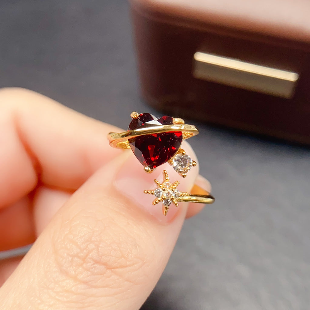 Planet Love Story Garnet Birthstone Ring