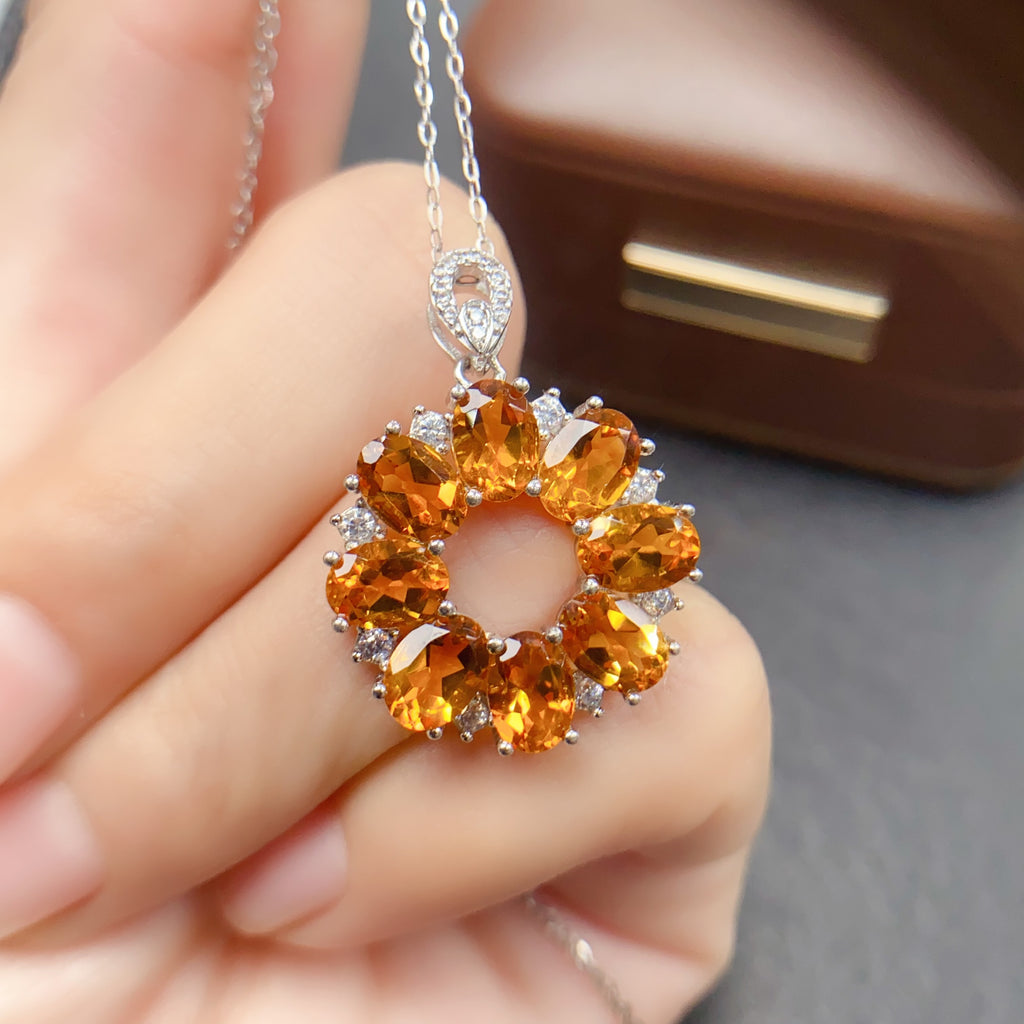 Dainty Wreath Citrine Pendant