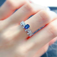 Sapphire September Pave Ring