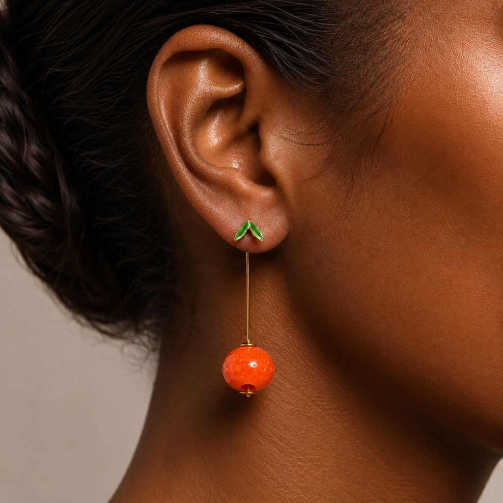 Sweet Harvest Strawberry Fruit Drop Earrings