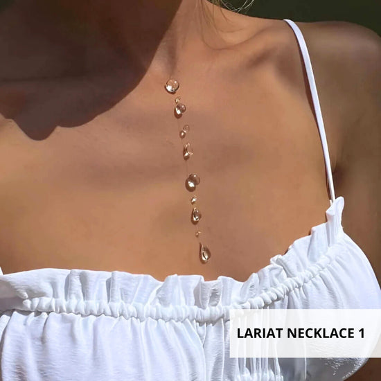 Invisible morning waterdrop lariat necklace