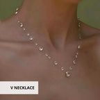 Clear Dewdrop V Necklace Transparent