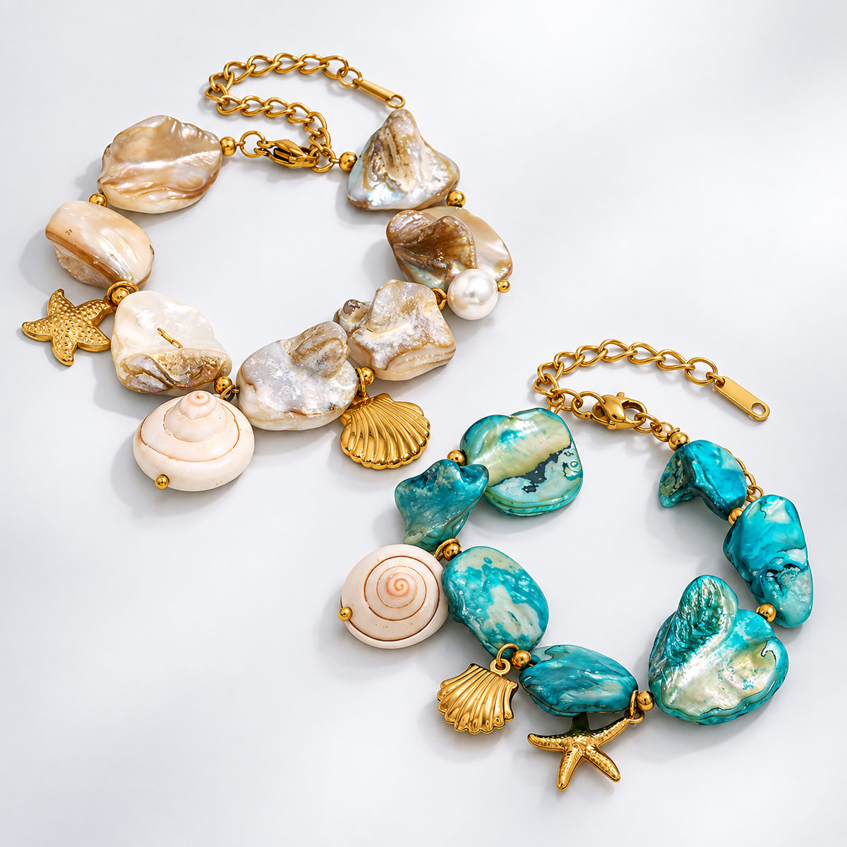 Seashell Conch Holiday Pearl Bracelet