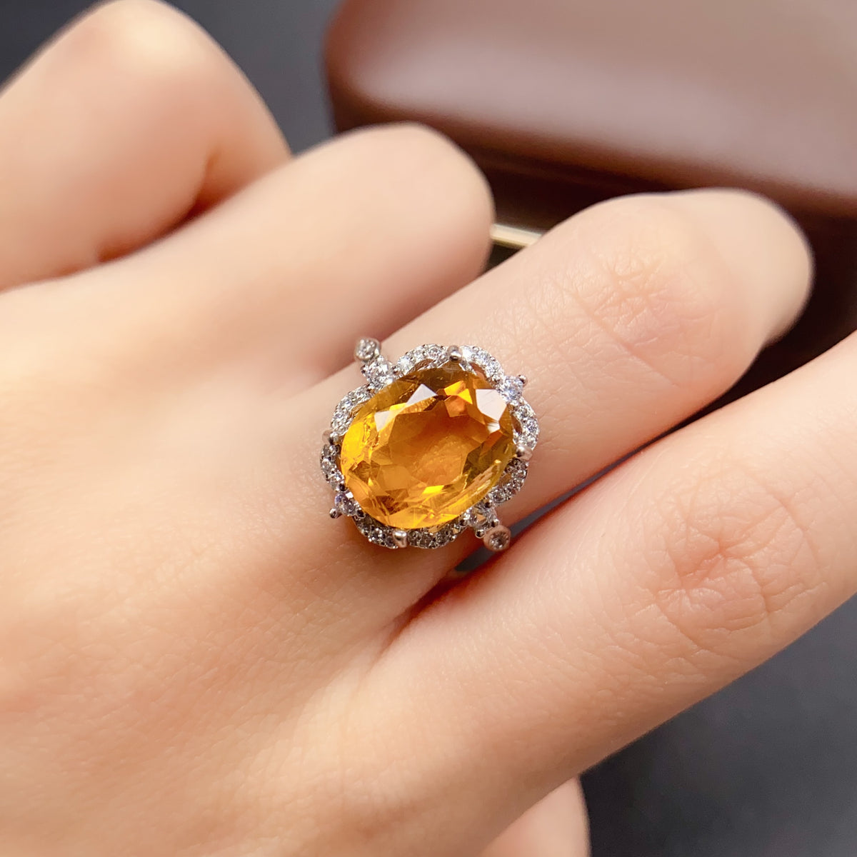 November Citrine Bezel Ring