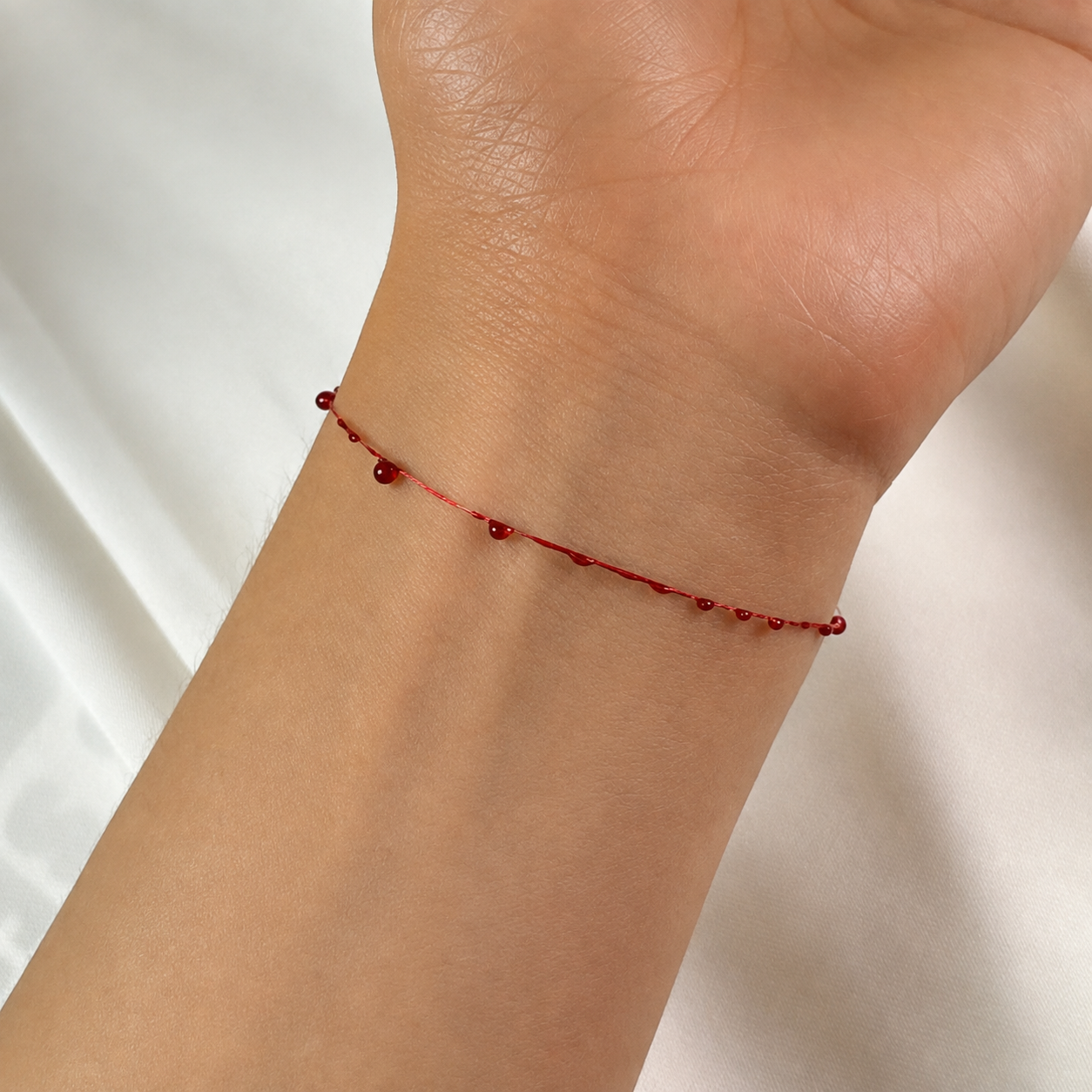 Crimson Veil Blood Drop Layered Necklace