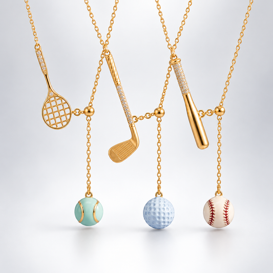 Court Crush Tennis Racket Lariat Necklace