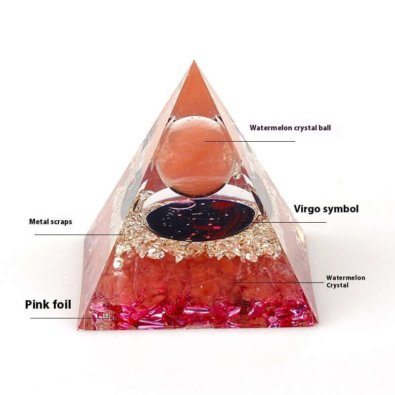 Handcraft Zodiac Pyramid Crystal Home Decoration Ornaments