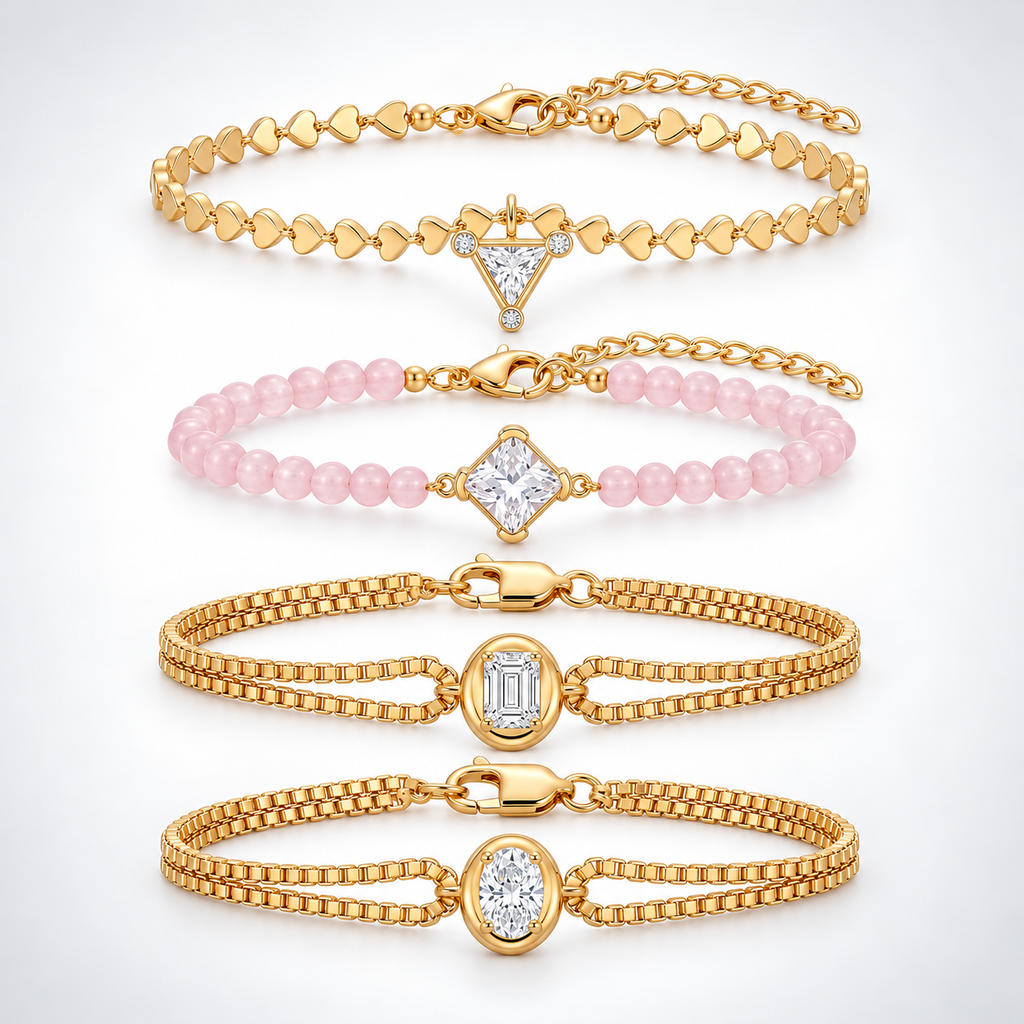 Dainty Heart Chain Layering Bracelet