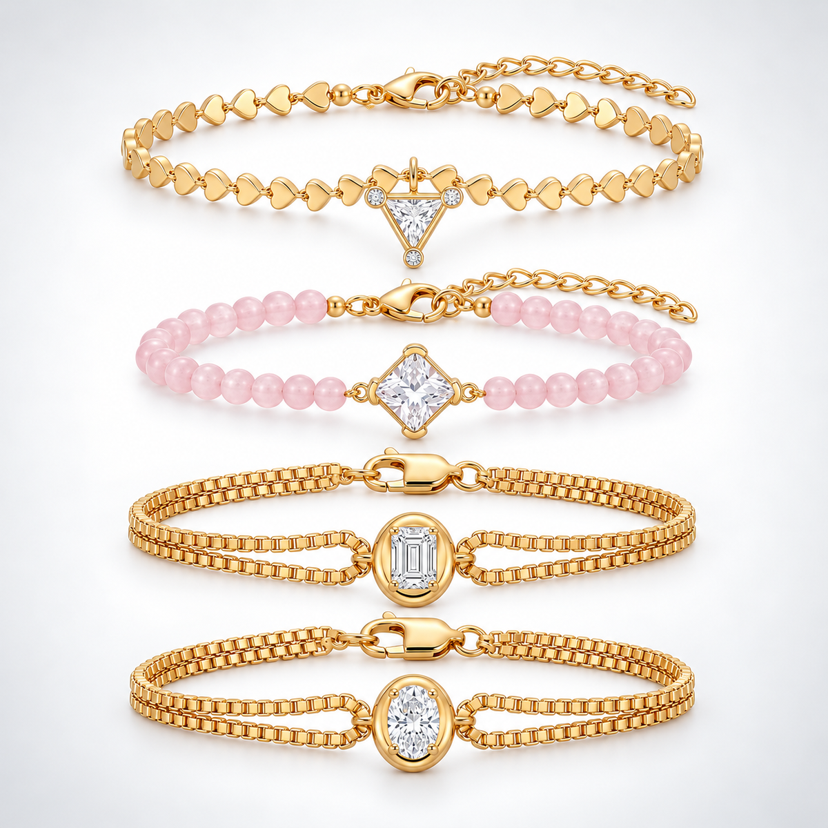 Dainty Heart Chain Layering Bracelet