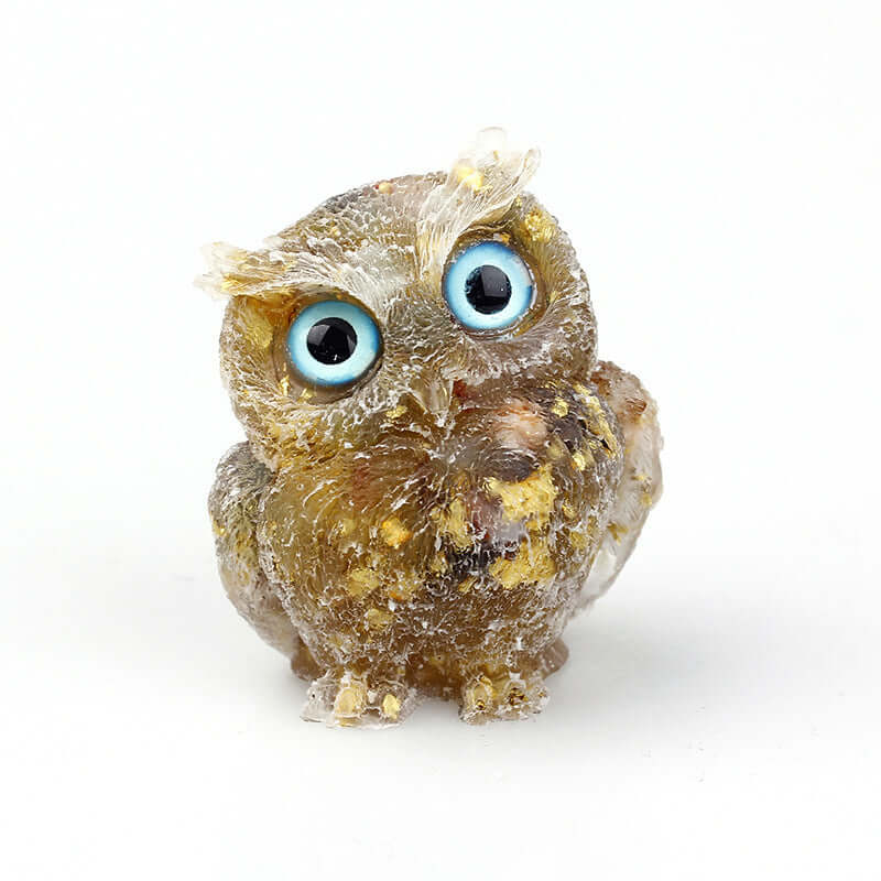 Crystal Stone Owl Ornaments Table Top Decoration