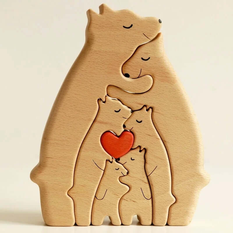 Wooden Bear Family Custom Name Puzzle Gift
