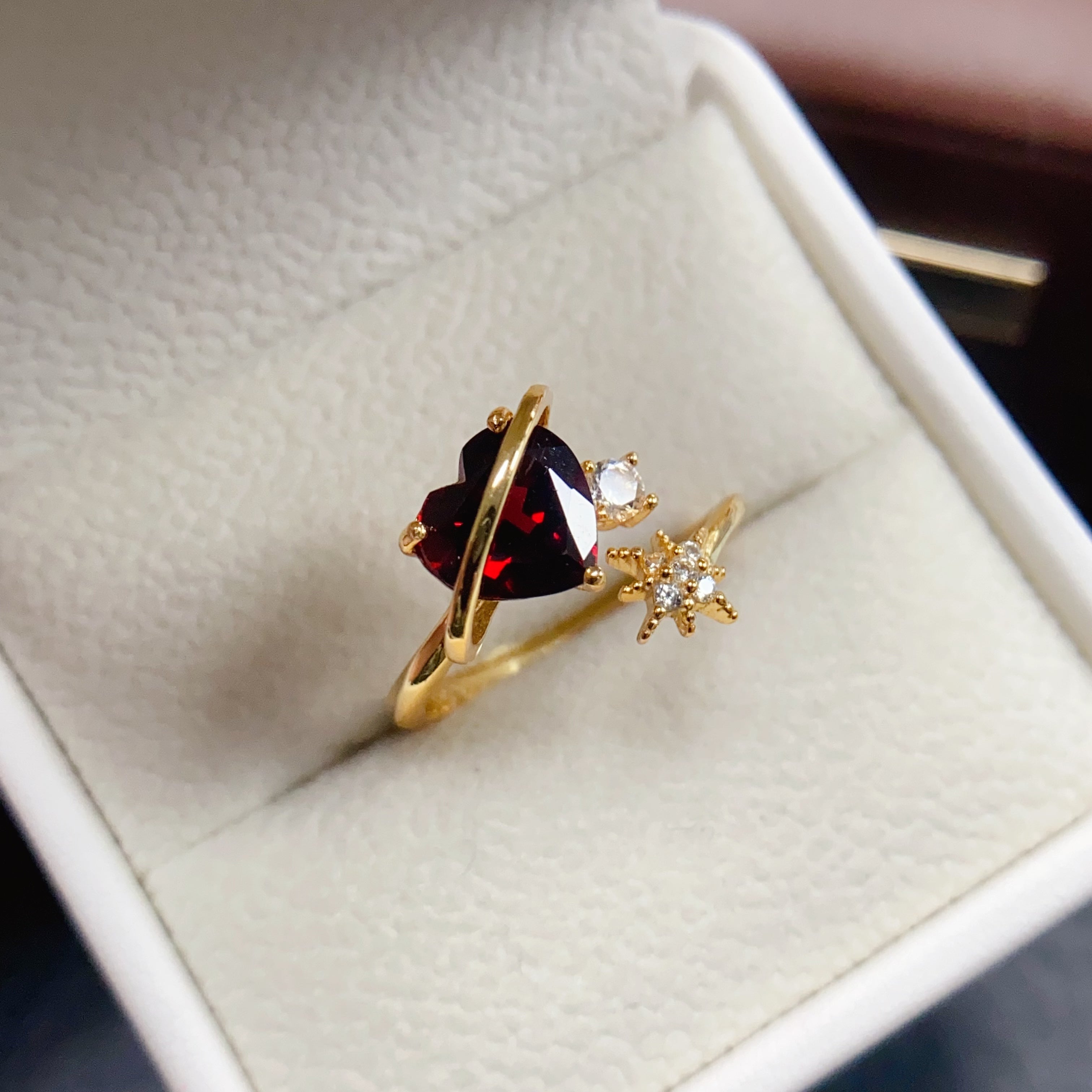 Planet Love Story Garnet Birthstone Ring